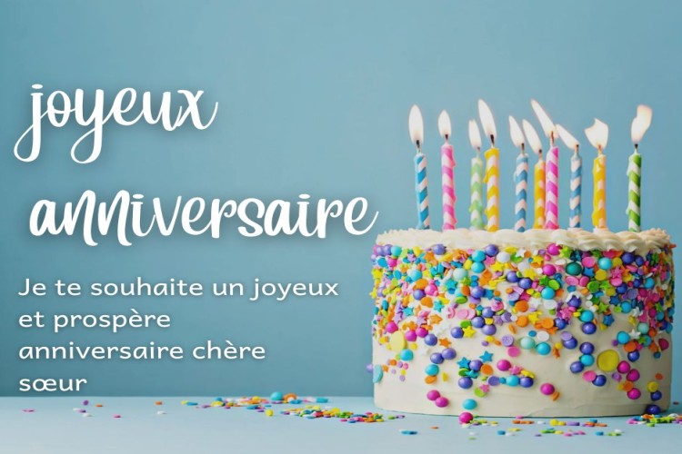 HD Joyeux anniversaire image Soeur